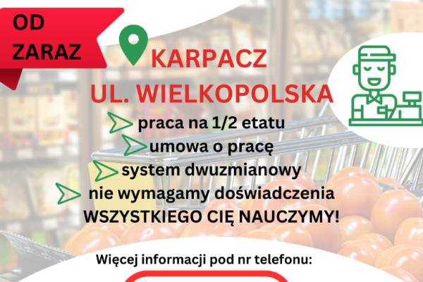 Ogłoszenie - Praca w markecie, Dino Polska S.A., Karpacz ul. Wielkopolska - Jelenia Góra