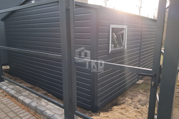Ogłoszenie - Schowek - domek ogrodowy 4x6m - Brama dwuskrzydłowa - okno - antracyt - dach dwuspadowy TKD321 - Braniewo - 7 690,00 zł
