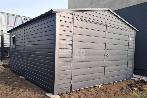 Ogłoszenie - Schowek - domek ogrodowy 4x6m - Brama dwuskrzydłowa - okno - antracyt - dach dwuspadowy TKD321 - Braniewo - 7 690,00 zł