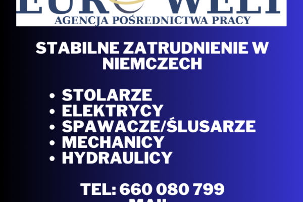 Ogłoszenie - Niemcy Mechanik samochodowy (bezpłatne zakwaterowanie) - Niemcy