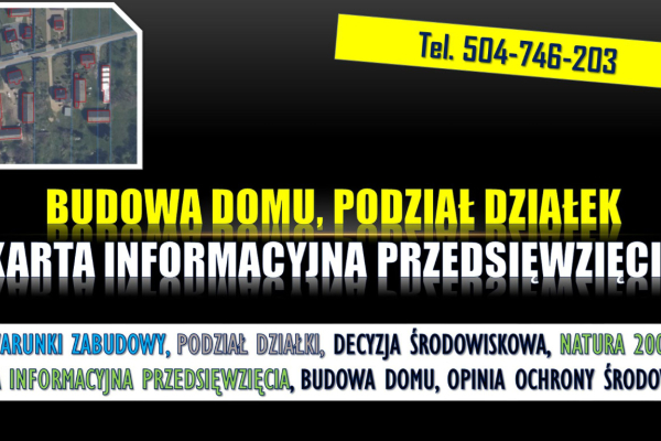 Ogłoszenie - Podział działki a cena karty informacyjnej przedsięwzięcia i decyzja środowiskowa. - Wrocław
