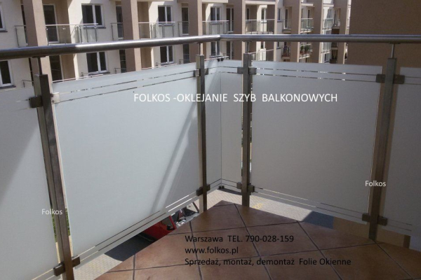 Ogłoszenie - Oklejamy balkony w Warszawie- Folie matowe na szyby balkonowe -Folia matowa na szklany balkon -Folie na BALKONY Warszawa - Białołęka - 142,00 zł
