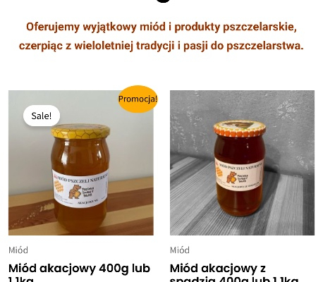 Ogłoszenie - Miód , miody , pyłek pszczeli , zestawy prezentowe - Poznań - 40,00 zł