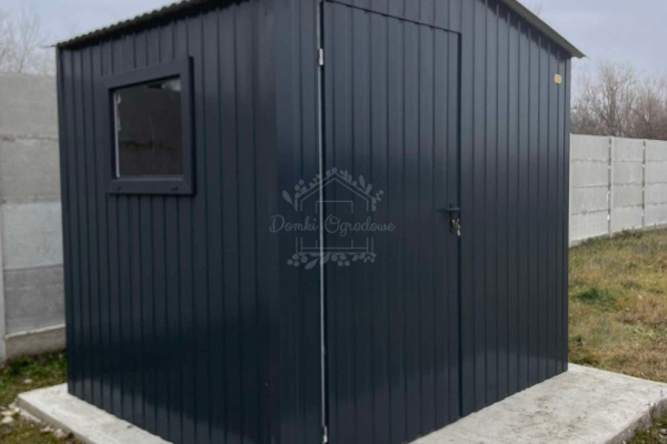 Ogłoszenie - Schowek - domek ogrodowy 2,5x2m - drzwi - okno - antracyt - dach dwuspadowy ID916 - Myślenice - 4 350,00 zł