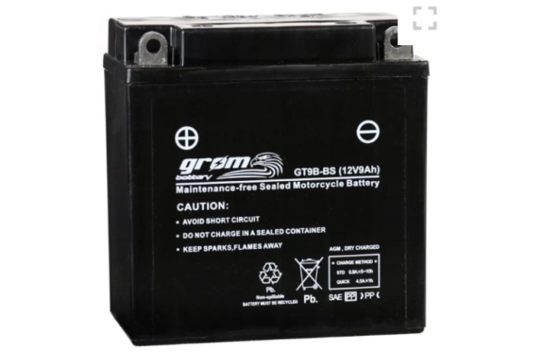 Ogłoszenie - Akumulator motocyklowy 12V 9Ah 120A Grom GT9B-BS yt9b L+ - Gniezno - 140,00 zł