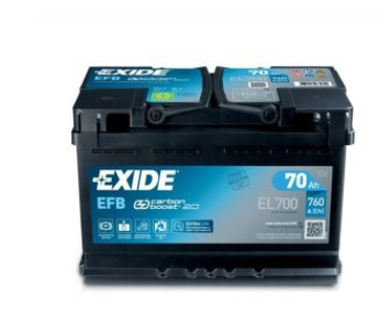 Ogłoszenie - Akumulator 70Ah 760A Exide Efb Start&stop El700 Prawy Plus - 520,00 zł