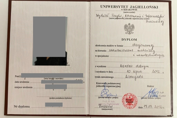 Ogłoszenie - Pomogę w uzyskaniu dyplomu magistra, Wykonuje legalny dyplom wszystkich uczelni i kierunków, Potrzebujesz dyplomu - Rzeszów - 950,00 zł
