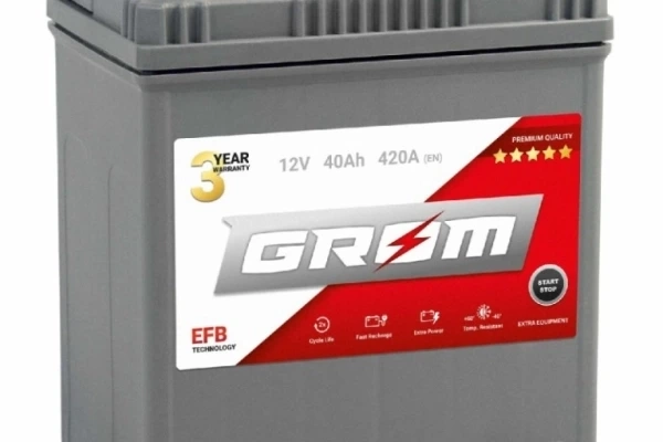 Ogłoszenie - Akumulator GROM EFB start$stop 40ah 420a japan lewy plus dt - Gniezno - 330,00 zł