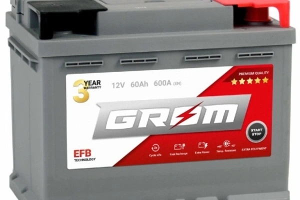 Ogłoszenie - Akumulator GROM EFB start$stop 60ah 600a prawy plus dtr - Gniezno - 470,00 zł