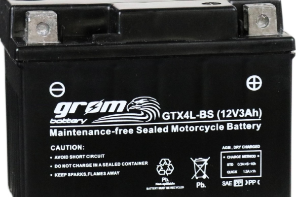 Ogłoszenie - Akumulator 3Ah 60A Motocyklowy Grom Gtx4l-bs Ytx4l-bs 12v P+ - 80,00 zł