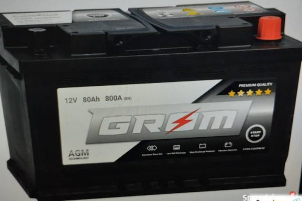 Ogłoszenie - Akumulator Grom AGM start&stop 80Ah 800A Prawy Plus W. Kadłubka 39 Szczecin - Szczecin - 730,00 zł