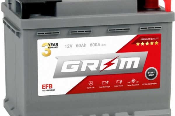 Ogłoszenie - Akumulator 60Ah 600A GROM Efb startstop Prawy Plus - Chojnice - 470,00 zł
