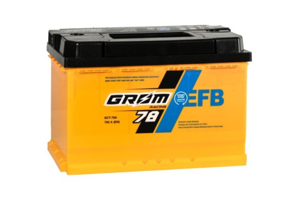 Ogłoszenie - Akumulator 78Ah 750A Grom Racing EFB P+ - Koszalin - 550,00 zł