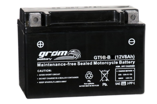 Ogłoszenie - Akumulator motocyklowy 12V 9Ah 120A L+ GROM - Chojnice - 140,00 zł