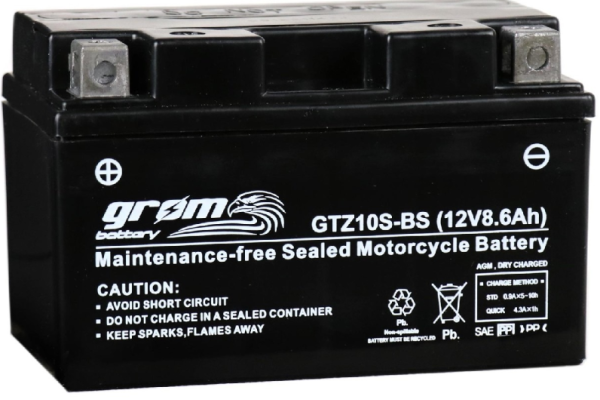 Ogłoszenie - Akumulator 8.6Ah 160A Motocyklowy Grom Gtz10s-bs Ytz10s-bs 12v L+ - 160,00 zł
