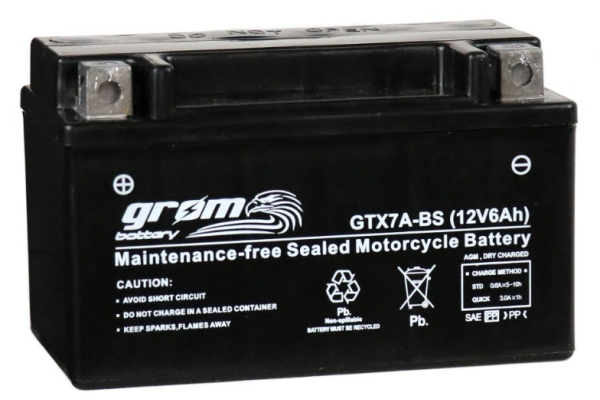 Ogłoszenie - Akumulator motocyklowy GROM GTX7A-BS YTX7A-BS 12V 6Ah 120A L+ - Rumia - 110,00 zł