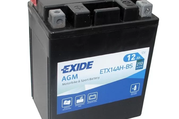 Ogłoszenie - Akumulator motocyklowy 12Ah 210A EN EXIDE ETX14AH-BS YTX14AH-BS PŁOCK CHOPINA 1 - Płock - 245,00 zł