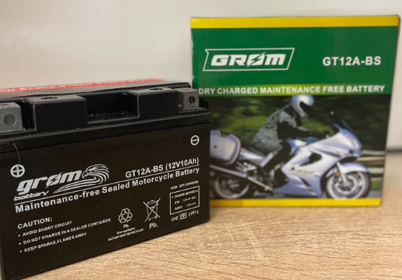 Ogłoszenie - Akumulator motocyklowy 10Ah Grom Gt12a-bs YT12A-BS 12V 180A lewy plus - Włocławek - 185,00 zł