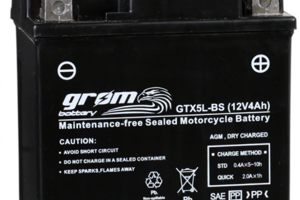 Ogłoszenie - Akumulator motocyklowy 4Ah Grom Gtx5l-bs YTX5L-BS 12V 80A prawy plus - Włocławek - 105,00 zł