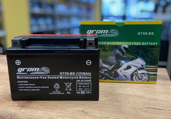 Ogłoszenie - Akumulator motocyklowy 8Ah Grom Gtx9-bs YTX9-BS 12V 130A lewy plus - Włocławek - 135,00 zł
