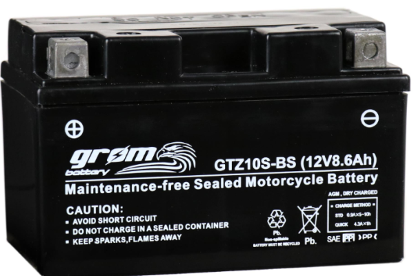 Ogłoszenie - Akumulator motocyklowy 8.6Ah 160A GROM GTZ10S-BS YTZ10S-BS L+ - Bydgoszcz - 160,00 zł