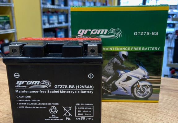Ogłoszenie - Akumulator motocyklowy 6Ah GROM GTZ7S-BS YTZ7S-BS 12V 120A PŁOCK CHOPINA 1 - Płock - 150,00 zł