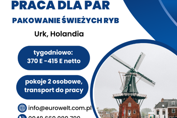 Ogłoszenie - Holandia/Pakowanie ryb/ dla par - Holandia - 60,00 zł
