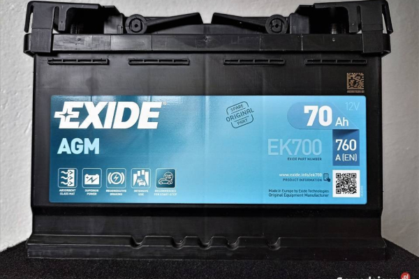 Ogłoszenie - Akumulator 70Ah 760A EN EXIDE AGM START&STOP EK700 - Piotrków Trybunalski - 640,00 zł