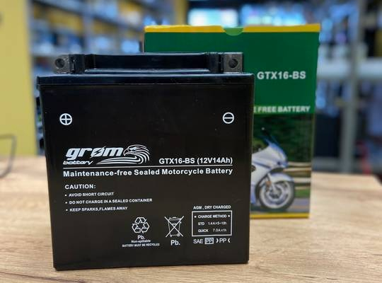 Ogłoszenie - Akumulator motocyklowy GROM GTX16-BS YTX16-BS 12V 14Ah 230A - Piotrków Trybunalski - 240,00 zł