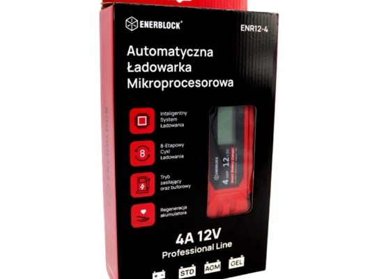 Ogłoszenie - Automatyczna ładowarka mikroprocesorowa Enerblock 12V 4A AGM GEL EFB - Gdynia - 169,00 zł
