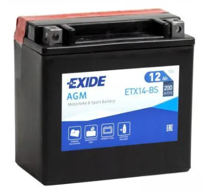 Ogłoszenie - Akumulator motocyklowy 12Ah 200A 12V EXIDE ETX14-BS YTX14-BS PŁOCK CHOPINA 1 - Płock - 210,00 zł