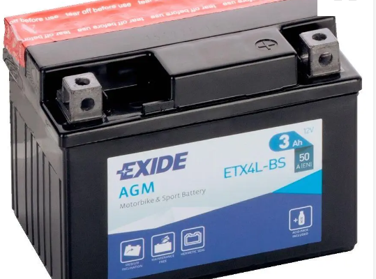 Ogłoszenie - Akumulator motocyklowy Exide ETX4L-BS 12V 3Ah - Ostrów Wielkopolski - 80,00 zł