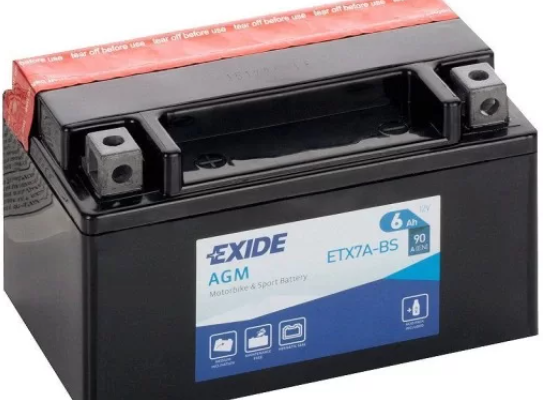 Ogłoszenie - Akumulator motocyklowy 6Ah EXIDE ETX7A-BS YTX7A-BS 12V 90A PŁOCK CHOPINA 1 - Płock - 105,00 zł