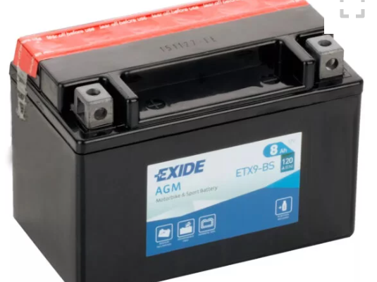 Ogłoszenie - Akumulator motocyklowy 8Ah EXIDE ETX9-BS YTX9-BS 12V 120A EN PŁOCK CHOPINA 1 - Płock - 129,00 zł