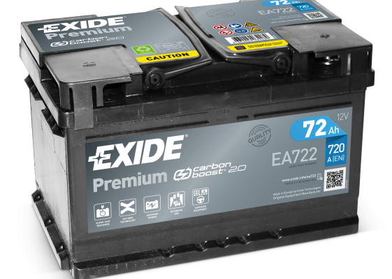 Ogłoszenie - Akumulator 72Ah 720A Exide Premium  EA722 PRAWY PLUS - Konin - 379,00 zł