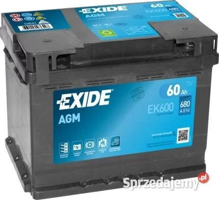Ogłoszenie - Akumulator 60Ah 680A Exide Agm Start&Stop EK600 - Białystok - 550,00 zł