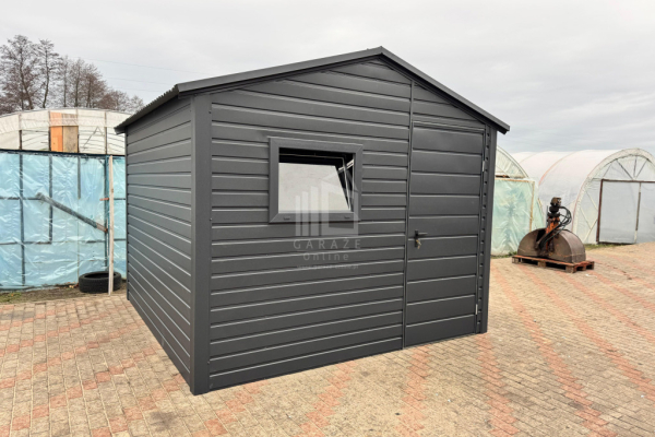 Ogłoszenie - Schowek - domek ogrodowy 3x3m - Drzwi - okno - antracyt - dach dwuspadowy ID881 - Opole - 5 150,00 zł