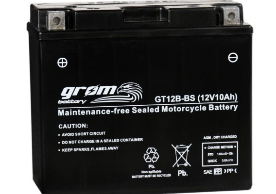 Ogłoszenie - Akumulator motocyklowy GROM GT12B-BS YT12B-BS 12V 10Ah 180A L+ - Gdynia - 180,00 zł