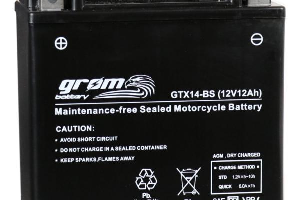Ogłoszenie - Akumulator motocyklowy 12Ah 200A L+ GROM GTX14-BS YTX14-BS 12V - Konin - 205,00 zł