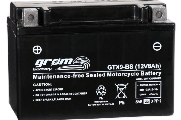 Ogłoszenie - Akumulator motocyklowy 12V 8Ah 130A L+ grom gtx9-bs - Leszno - 135,00 zł