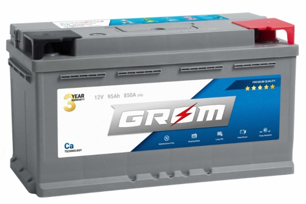 Ogłoszenie - Akumulator 95Ah 850A EN  GROM Premium DTR PRAWY PLUS - Konin - 550,00 zł