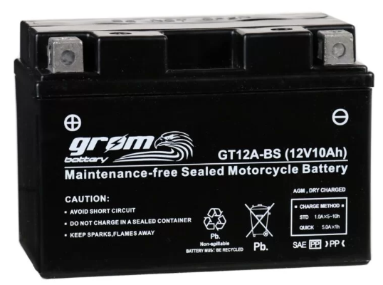 Ogłoszenie - Akumulator GT12A-BS YT12A-BS 12V 10Ah 180A GROM L+ - Poznań - 185,00 zł