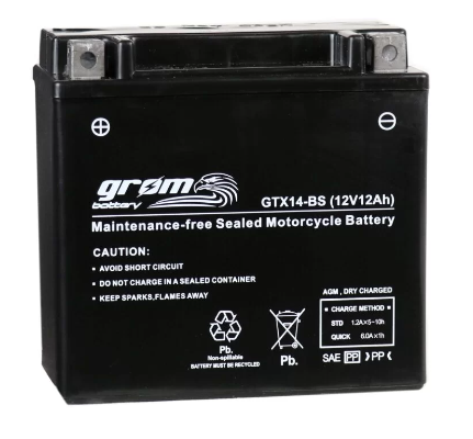 Ogłoszenie - Akumulator GTX14-BS YTX14-BS 12V 12Ah 200A GROM L+ - Poznań - 205,00 zł
