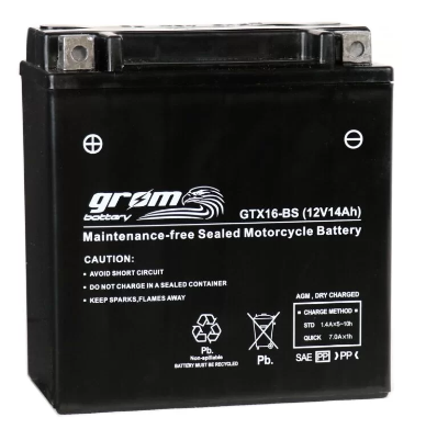 Ogłoszenie - Akumulator GTX16-BS YTX16-BS 12V 14Ah 230A  GROM L+ - Poznań - 235,00 zł