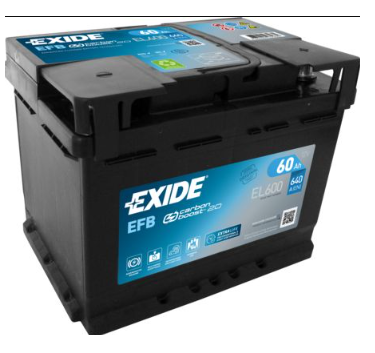 Ogłoszenie - Akumulator 60Ah 640A Exide Start&Stop Efb EL600 Prawy Plus - Kalisz - 460,00 zł