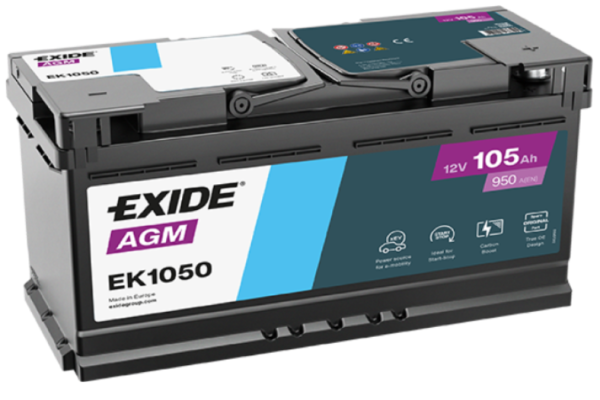 Ogłoszenie - Akumulator 105Ah 950A Exide Start Stop Agm EK1050 Prawy Plus - Kalisz - 949,00 zł