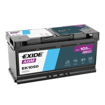 Ogłoszenie - Akumulator Exide Start Stop AGM 105Ah 950A EK1050 prawy plus - Lubin - 860,00 zł