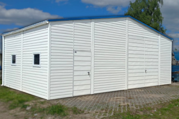 Ogłoszenie - Garaż blaszany/Hala dwuspadowy 9x6m Biały RAL PREMIUM - Kalisz - 34 300,00 zł