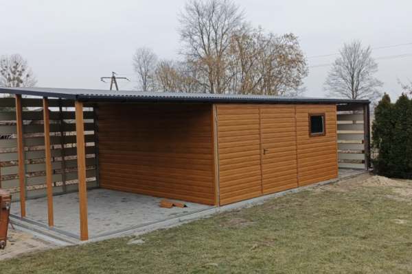Ogłoszenie - Garaż Blaszany + wiaty Panelowe 10x5m złoty dąb brama dwuskrzydłowa, okno - Piotrków Trybunalski - 14 200,00 zł