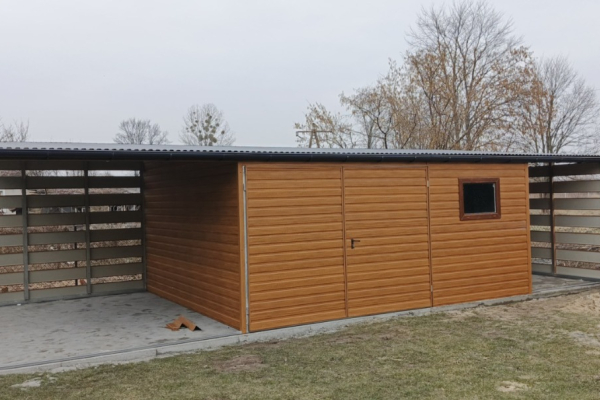 Ogłoszenie - Garaż Blaszany + wiaty Panelowe 10x5m złoty dąb brama dwuskrzydłowa, okno - Piotrków Trybunalski - 14 200,00 zł